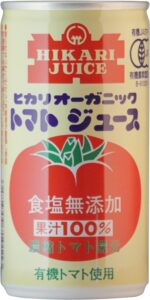 光食品 オーガニックトマトジュース 食塩無添加 果汁100％ 濃縮トマト還元 有機トマト使用 190g 缶