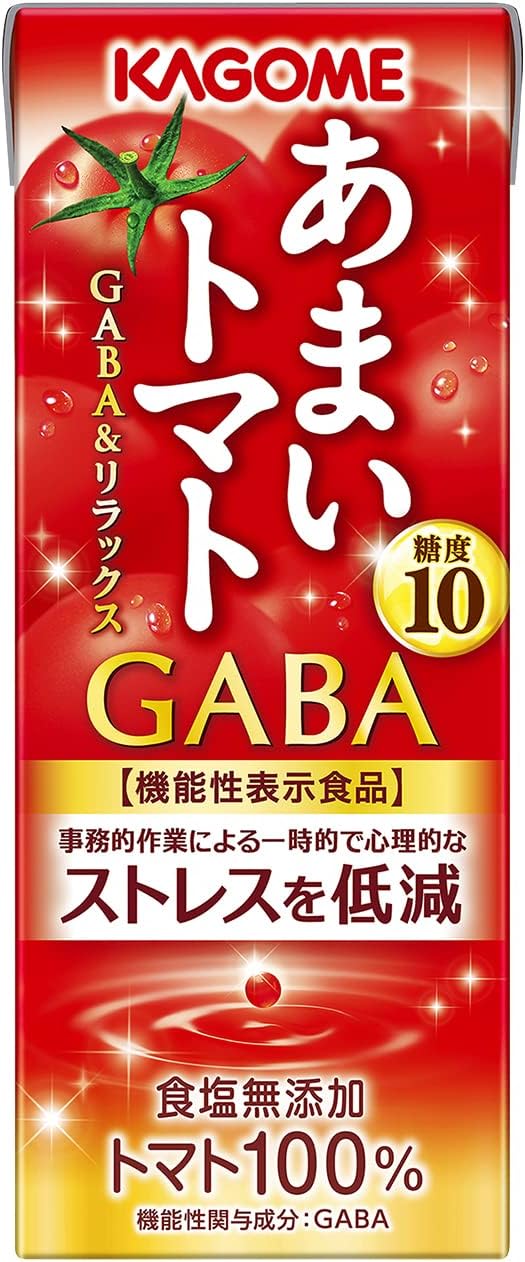 カゴメ あまいトマト GABA＆リラックス 機能性表示食品 食塩無添加 トマト100％ 195ml 紙パック