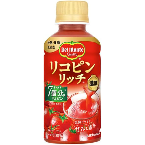 キッコーマン デルモンテ リコピンリッチ トマト 200mlペットボトル