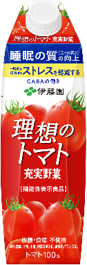 伊藤園 理想のトマト【機能性表示食品】砂糖・食塩無添加 トマト100％ 紙パック 1000ml 屋根型キャップ付容器