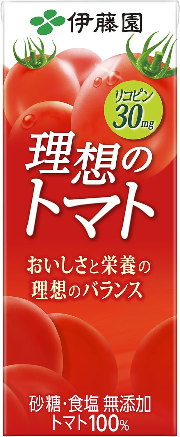 伊藤園 充実野菜 理想のトマト 紙パック 200ml [機能性表示食品] 睡眠の質の向上 一時的な精神的ストレスを軽減する トマト100％