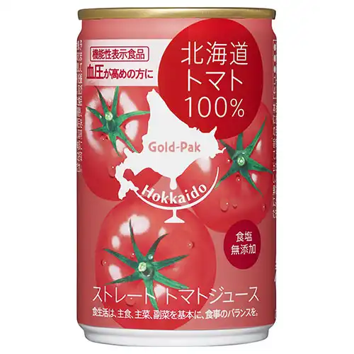 ゴールドパック 北海道トマト100％ 機能性表示食品（GABA）160g 缶