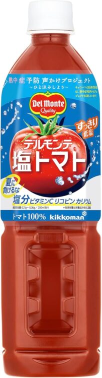 kikkoman デルモンテ 塩トマト すっきり低塩 トマト100% 800ml ペットボトル